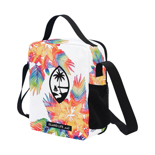 Guam Tropical Hibiscus Tie Dye Crossbody Kids Lunch Bag