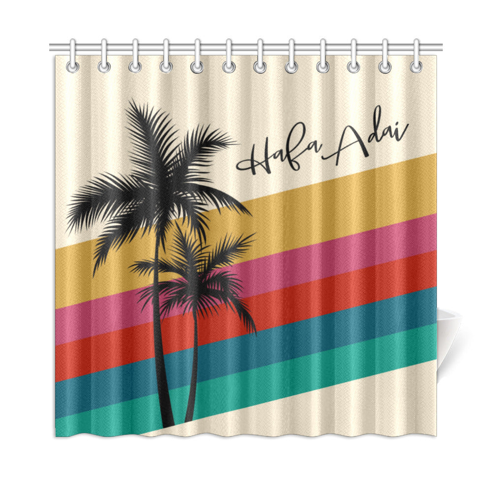 Retro Rainbow Sunset Guam CNMI Shower Curtain 72"x72"