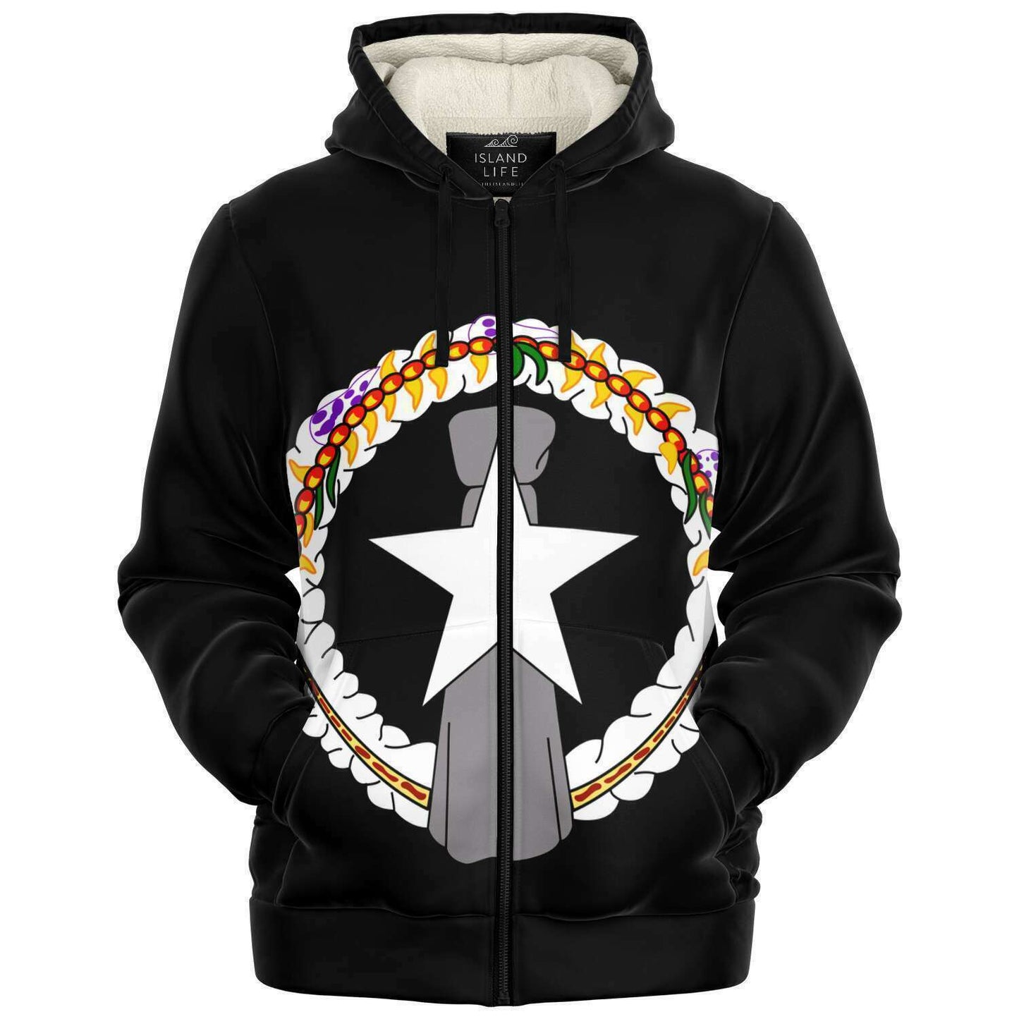 CNMI Seal Black Microfleece Hoodie Jacket