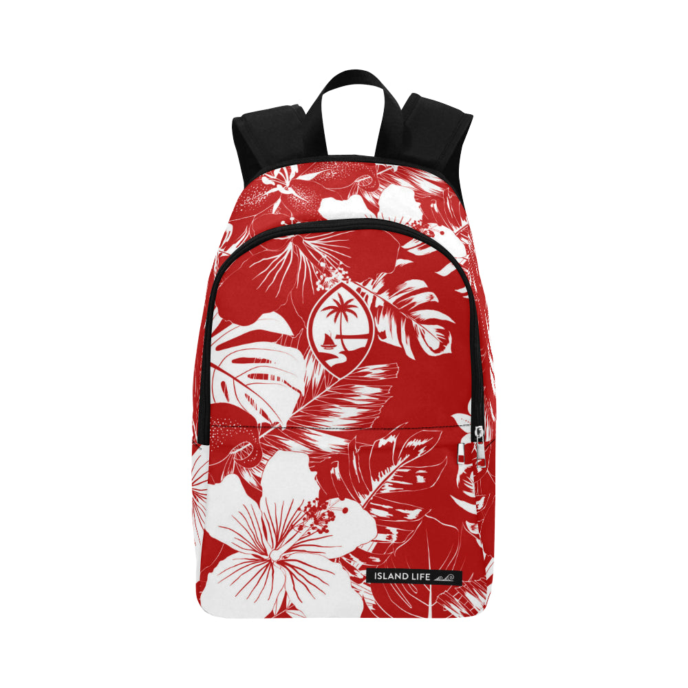 Guam Red Floral Laptop Backpack