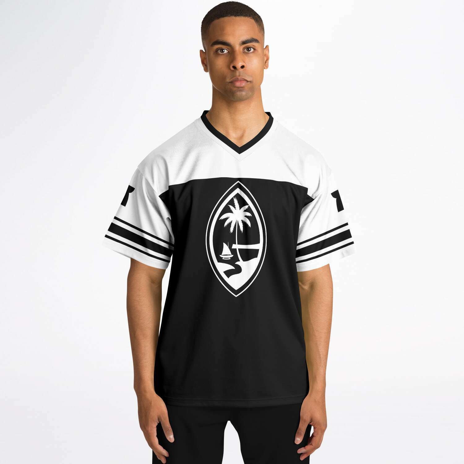 Guam Black and White Football Jersey