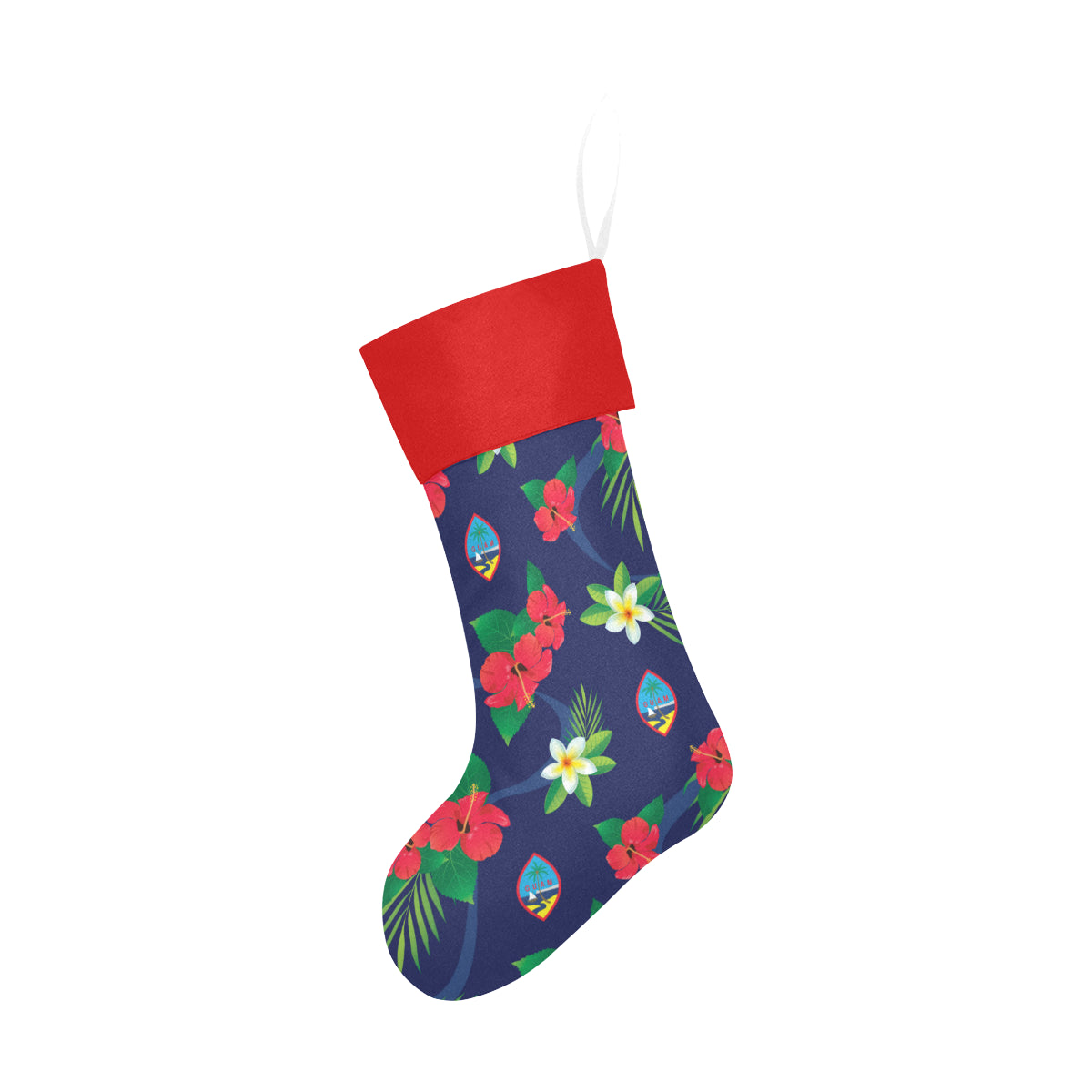 Guam Flag Flowers Christmas Stocking