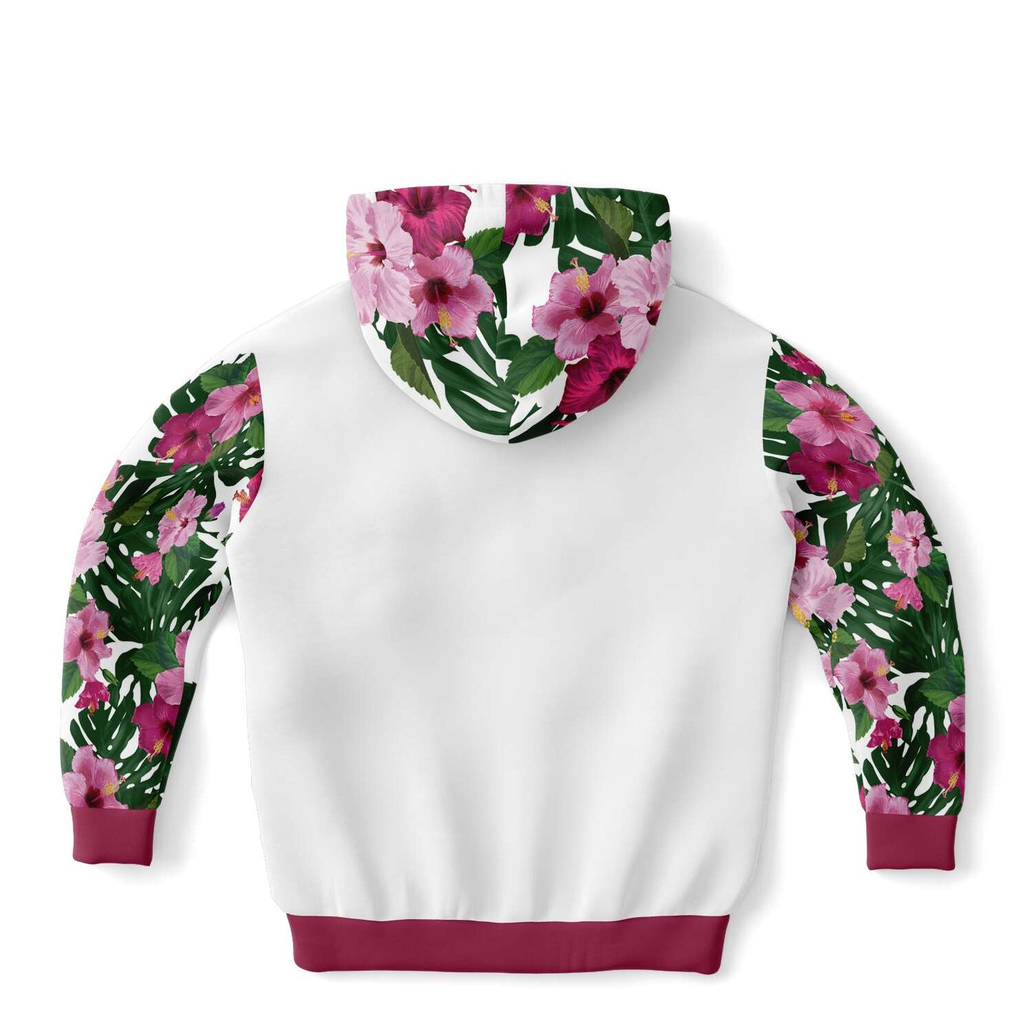 Kids Guam Fuchsia Hibiscus White Pullover Hoodie