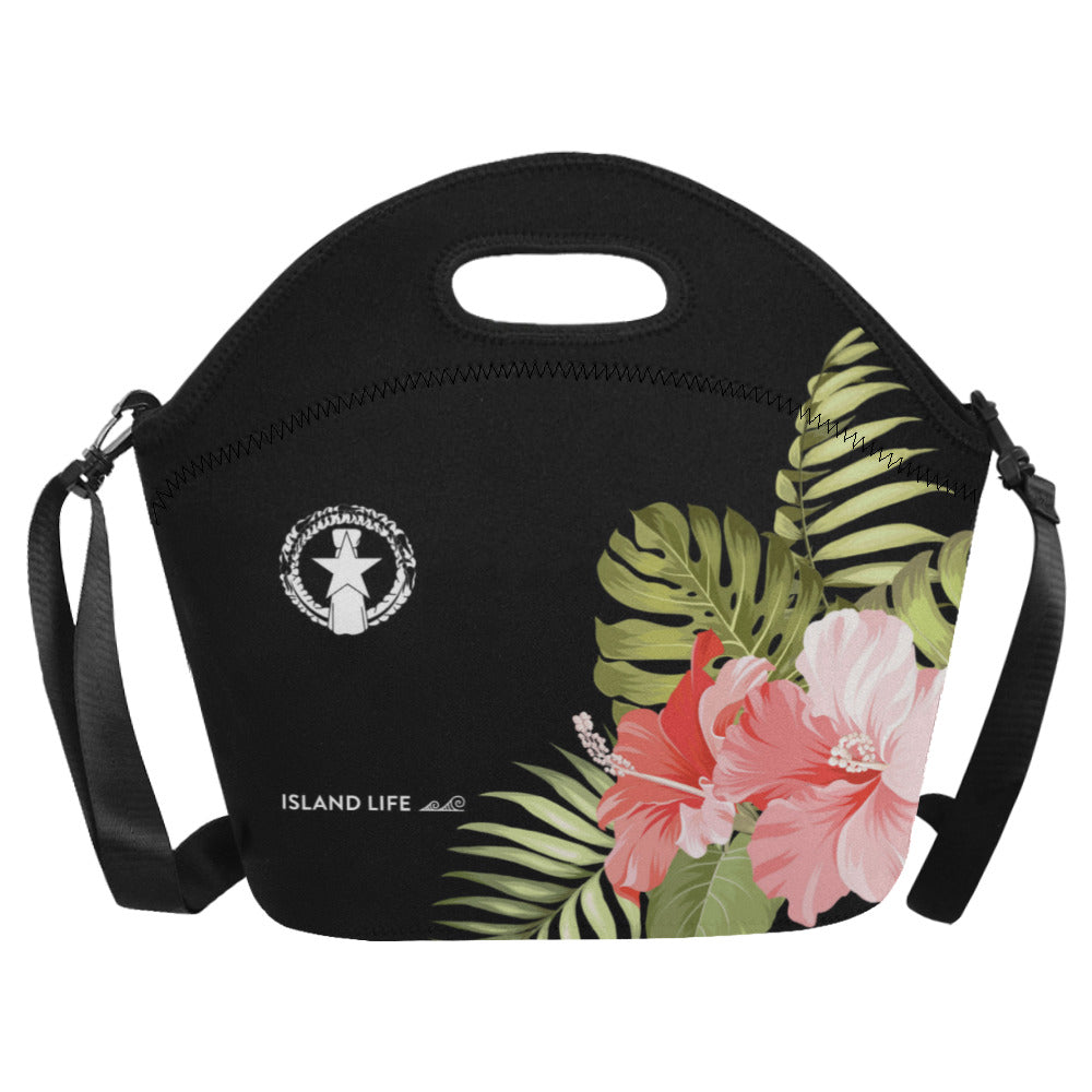 CNMI Pink Hibiscus Neoprene Lunch Bag Large