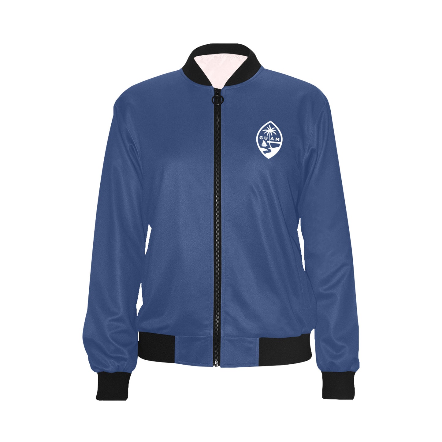 Guam Map Blue Women's Bomber Jacket