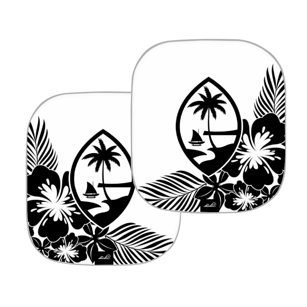 Guam Tropical Hibiscus White Car Sun Shade 2pcs