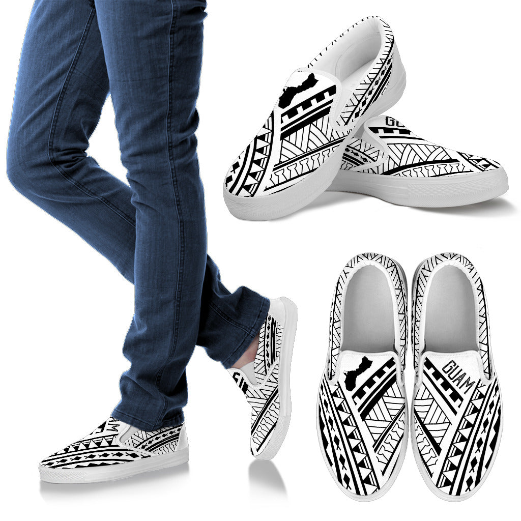 Guam Tribal White Design Slip On Shoe