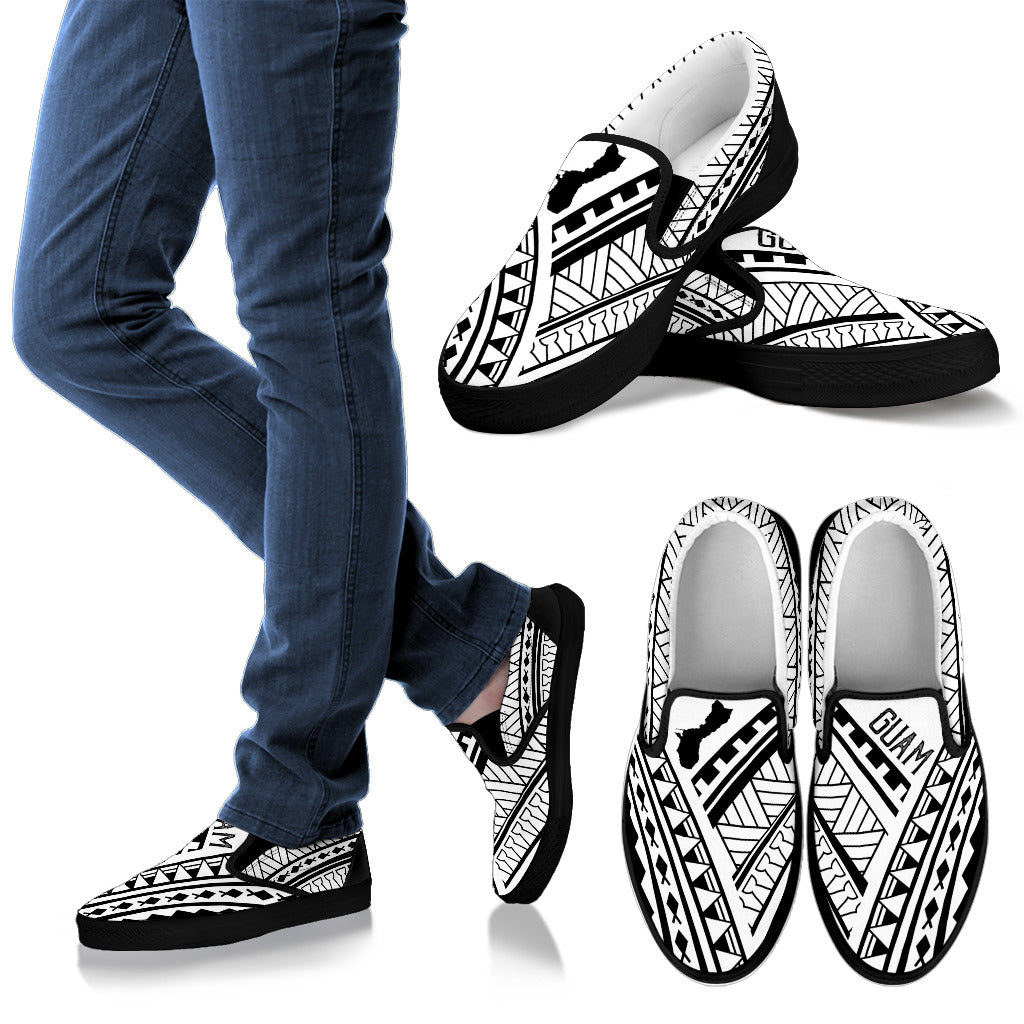 Guam Tribal White Design Slip On Shoe