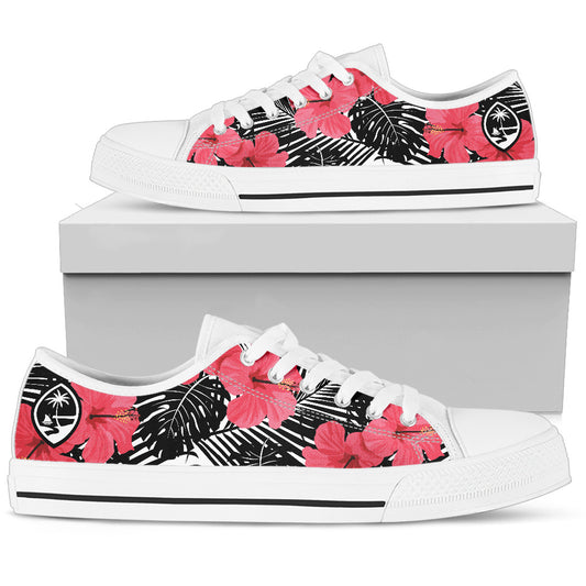 Guam Pink Black Hibiscus Low Top Shoe