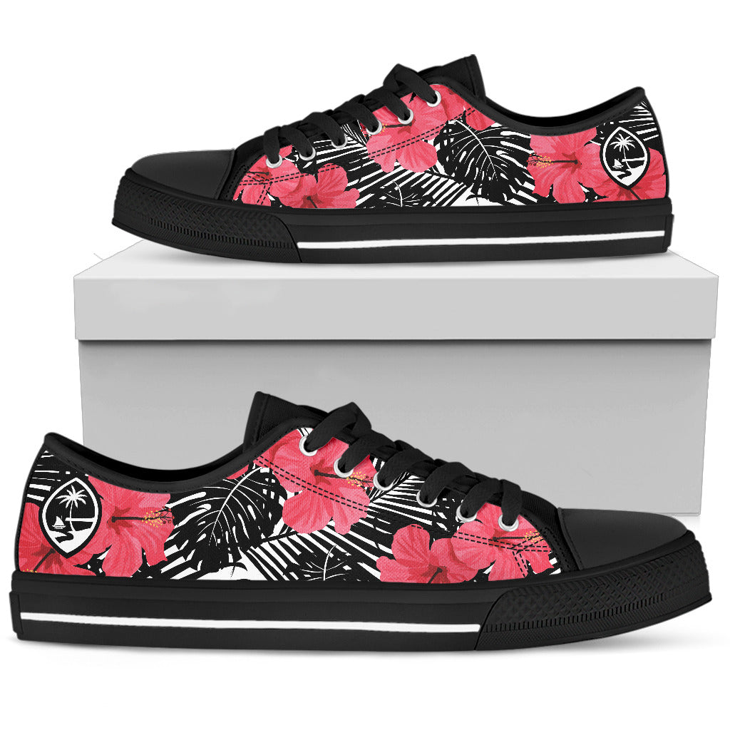 Guam Pink Black Hibiscus Low Top Shoe