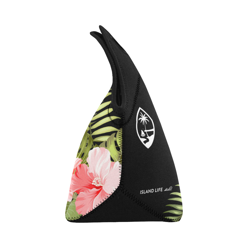 Guam Pink Hibiscus Art Neoprene Lunch Bag Small