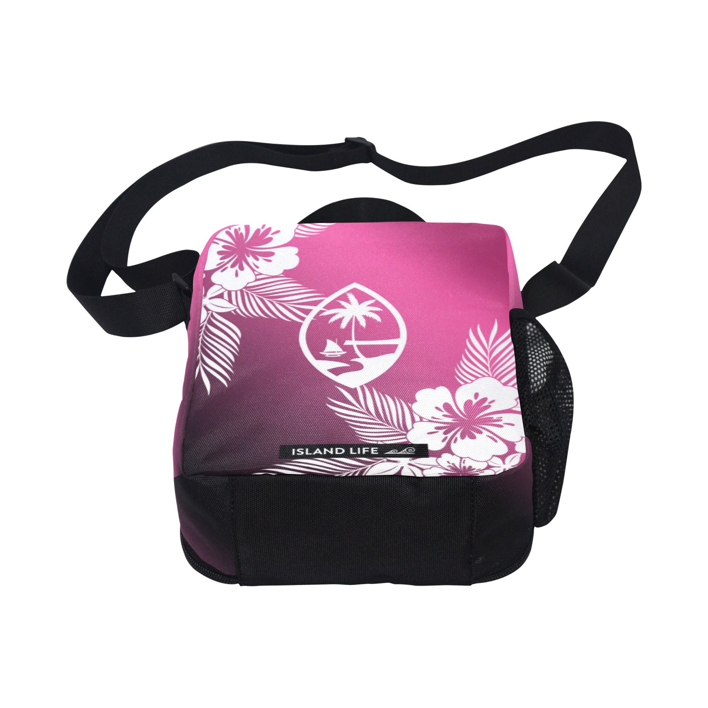 Guam Tropical Hibiscus Pink Crossbody Kids Lunch Bag