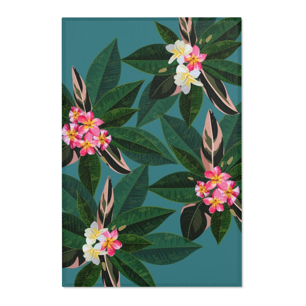 Guam Rugs Plumeria Flowers Blue Guam CNMI Area Rug – Island Life