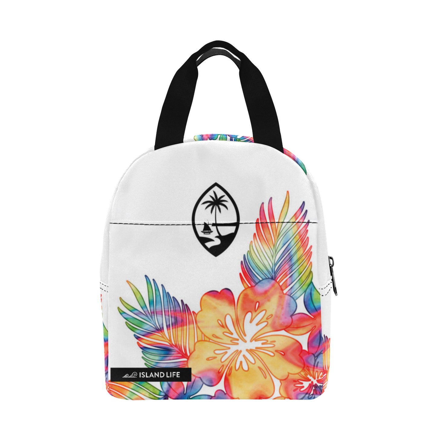 Guam Tropical Hibiscus Tie Dye Zipper Lunch Bag