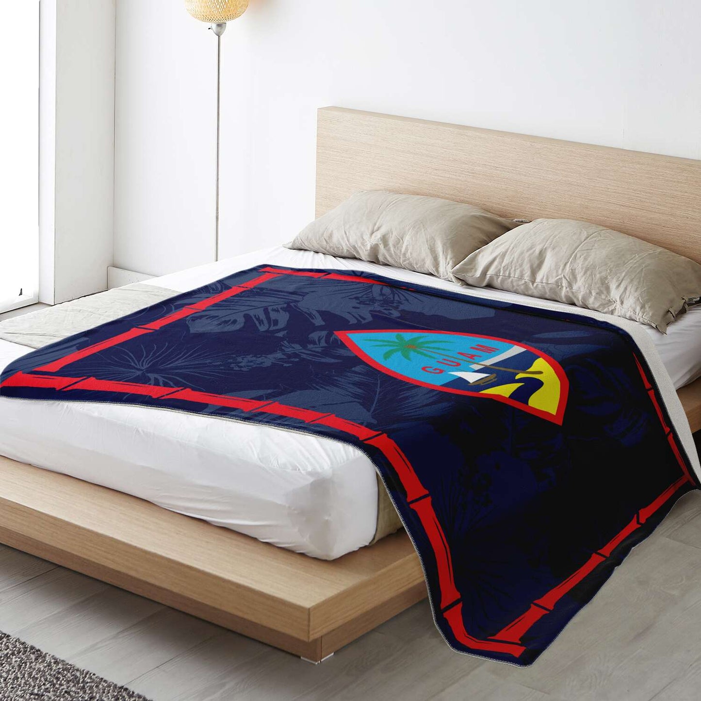 Guam Flag Bamboo Microfleece Blanket