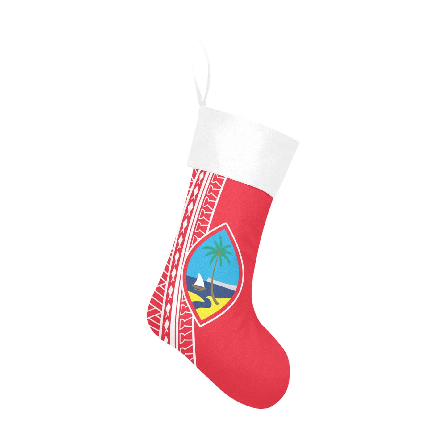 Guam Seal Tribal Red Christmas Stocking Christmas Stocking