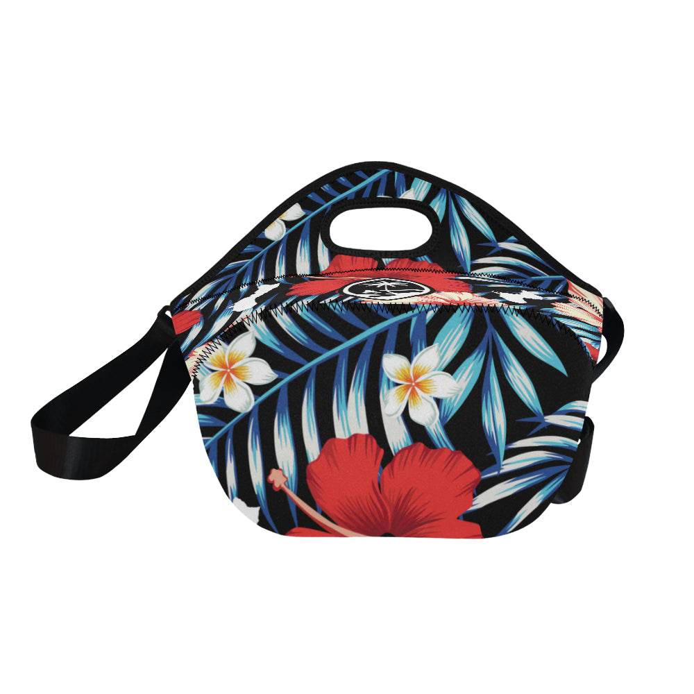 Guam Tropical Floral Neoprene Lunch Bag Large