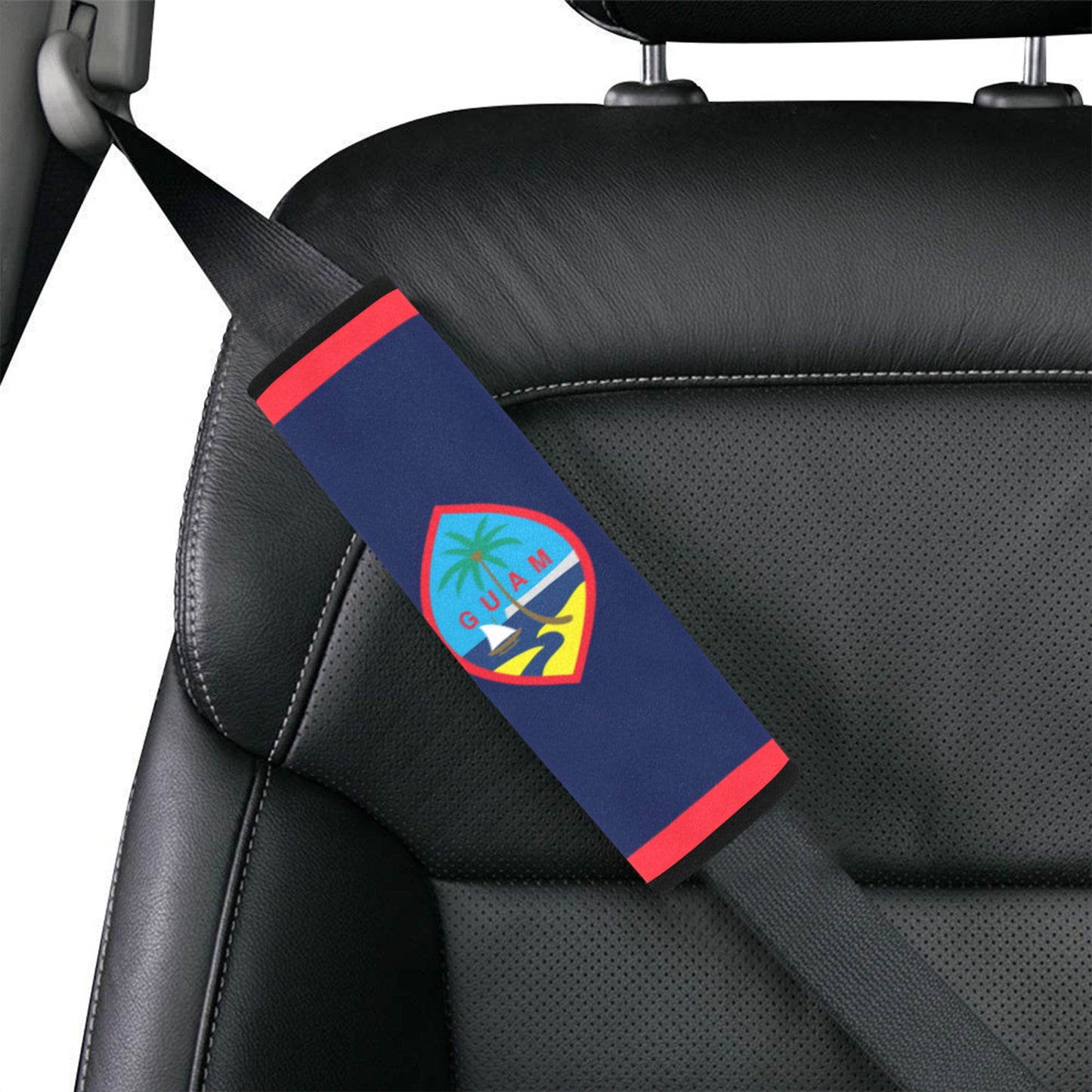 Guam Flag Car Seat Belt Cover 7''x10'' (Set of 2)