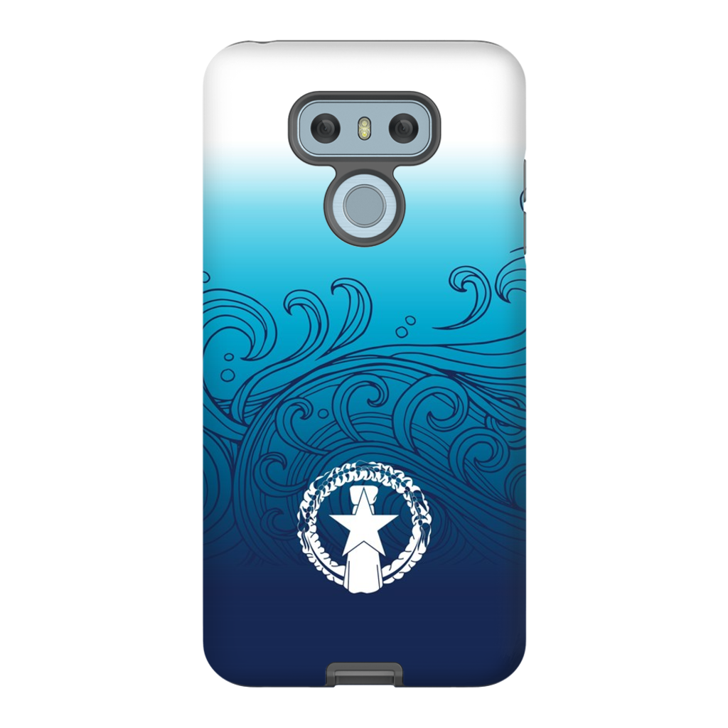 CNMI Saipan Tinian Rota Ombre Waves Premium Glossy Tough Phone Case
