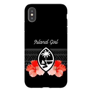 Guam Island Girl Tribal Hibiscus Premium Glossy Tough Phone Case