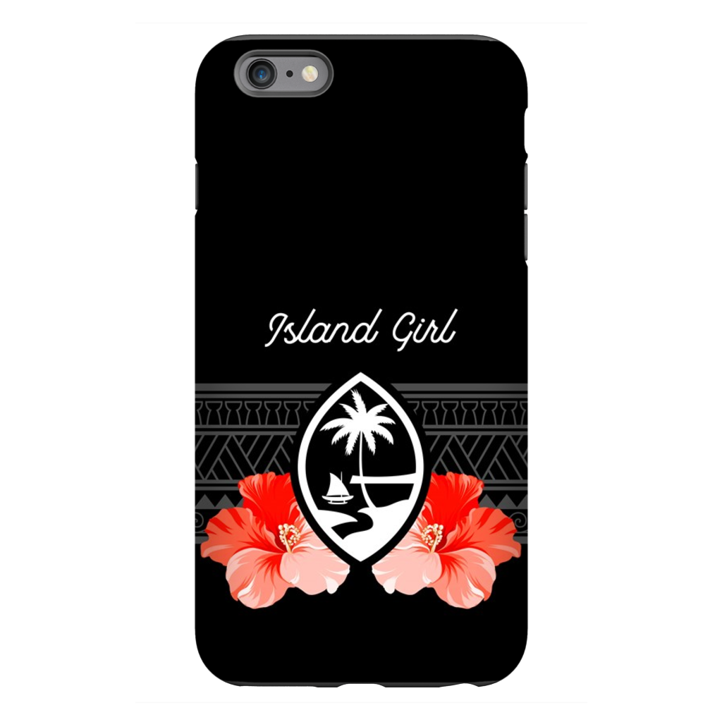 Guam Island Girl Tribal Hibiscus Premium Glossy Tough Phone Case