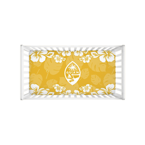 Guam Seal Yellow Gold Hibiscus Baby Crib Sheet
