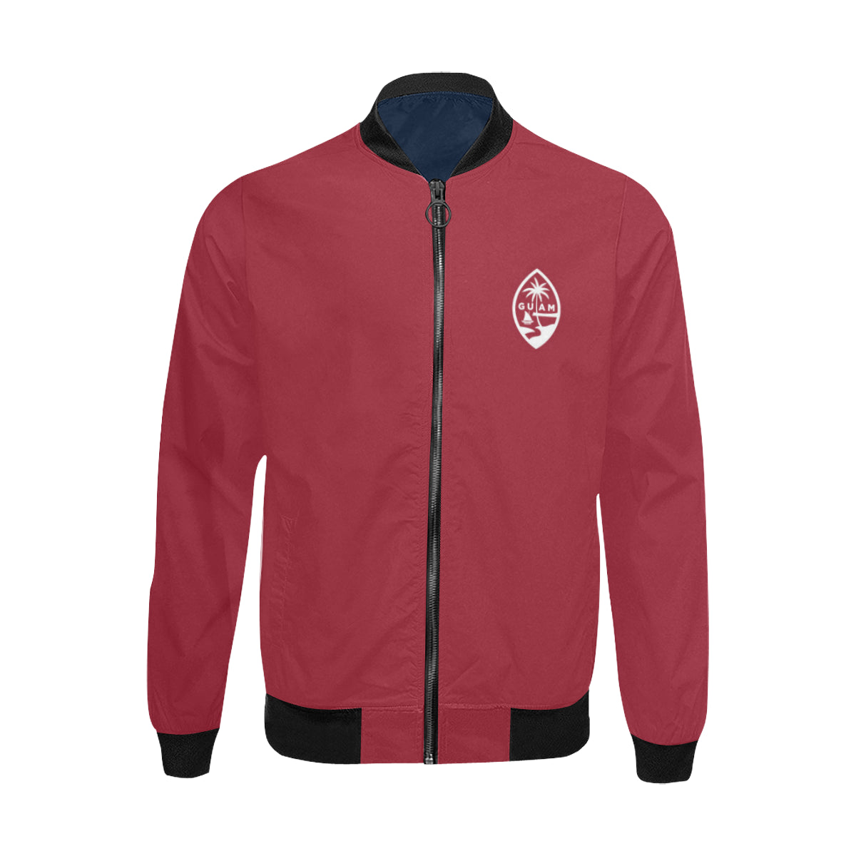 Guam Map Red Men's Bomber Jacket