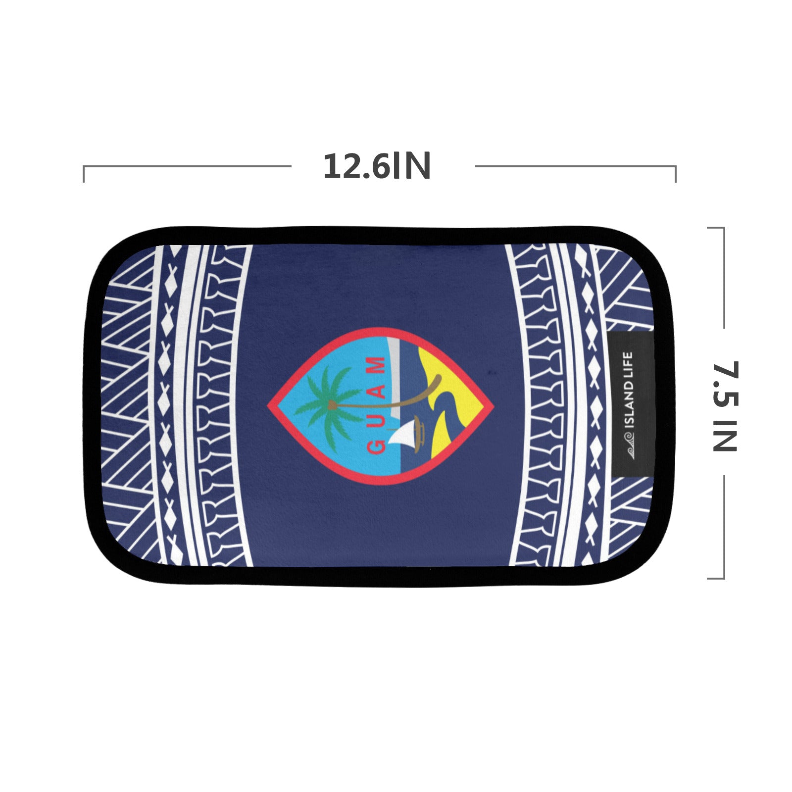 Guam Tribal Blue Car Armrest Cover