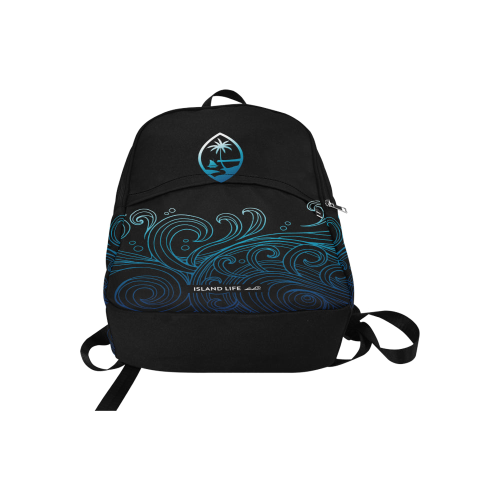 Guam Black Ombre Waves Laptop Backpack