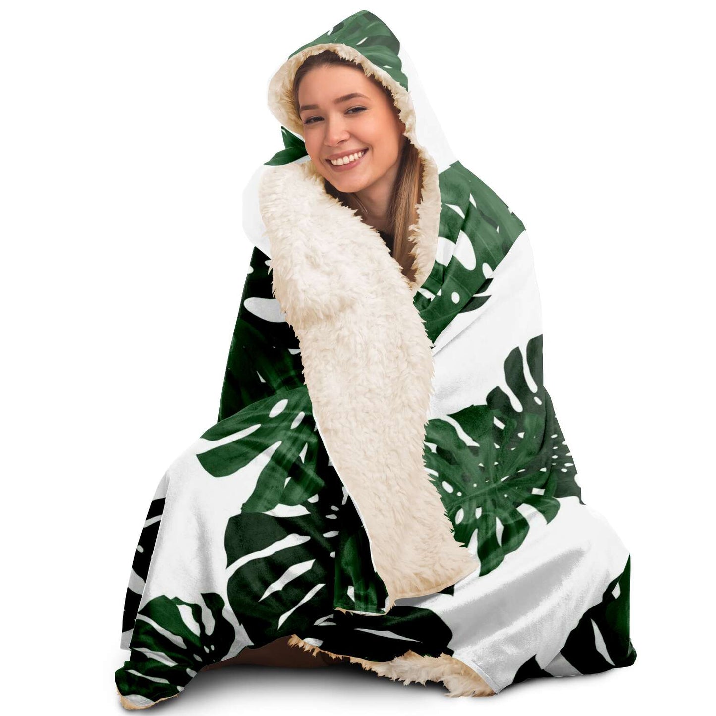 Guam Lemai Leaves Premium Sherpa Hooded Blanket