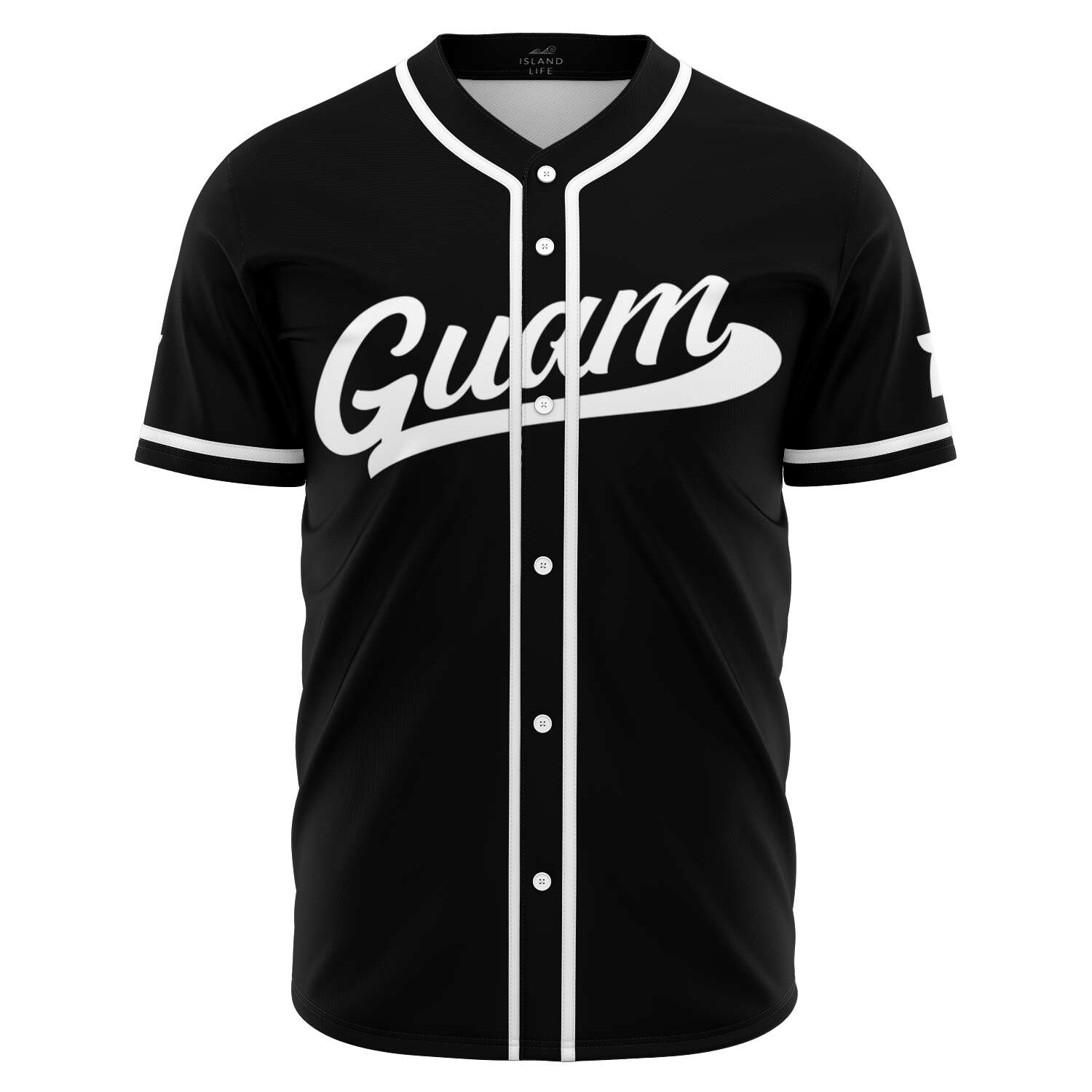 Guam Black Baseball Jersey with Personalization