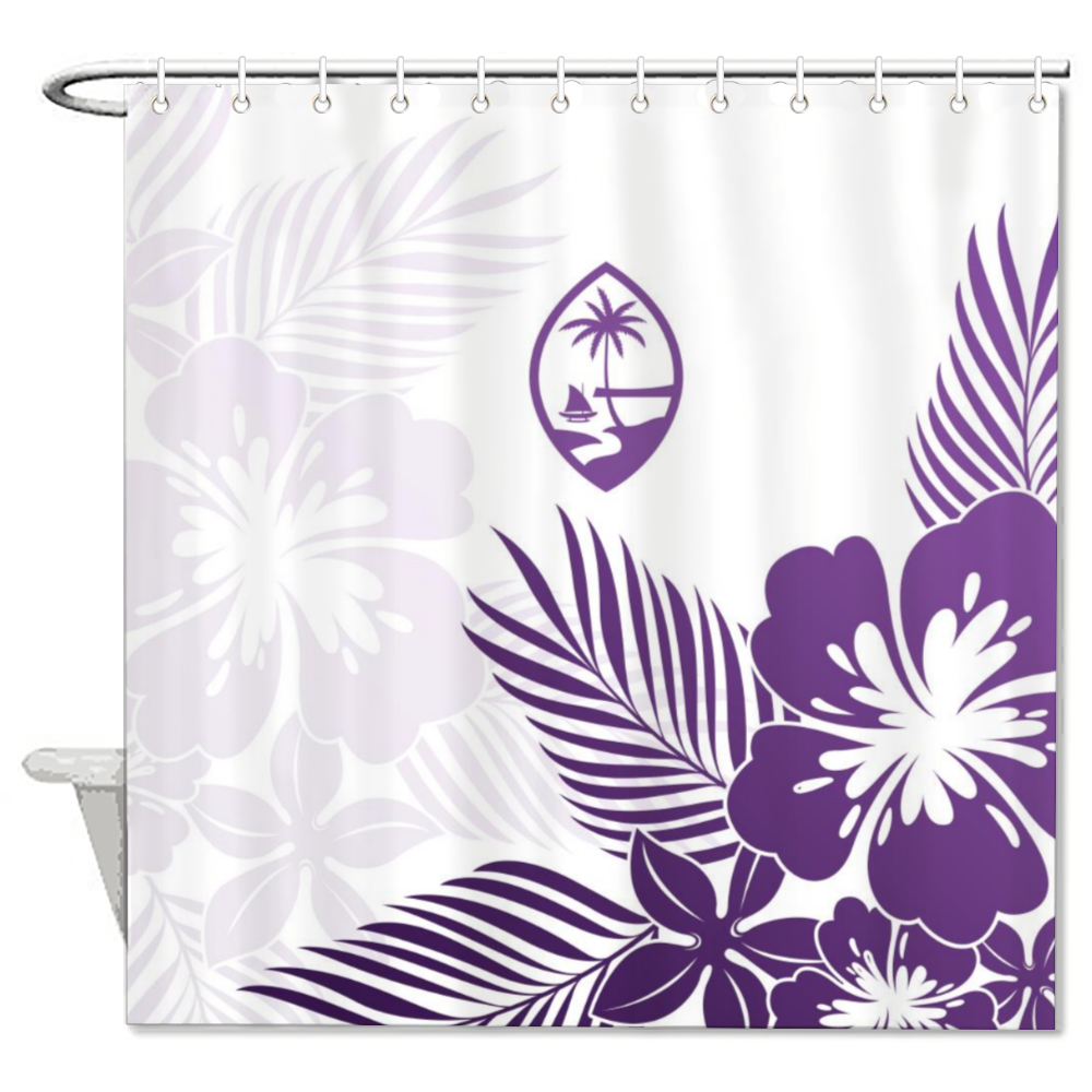 Guam Tropical Hibiscus Purple Shower Curtain