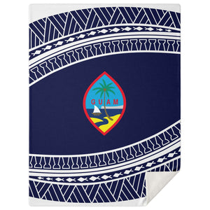 Guam Seal Tribal Blue Microfleece Blanket