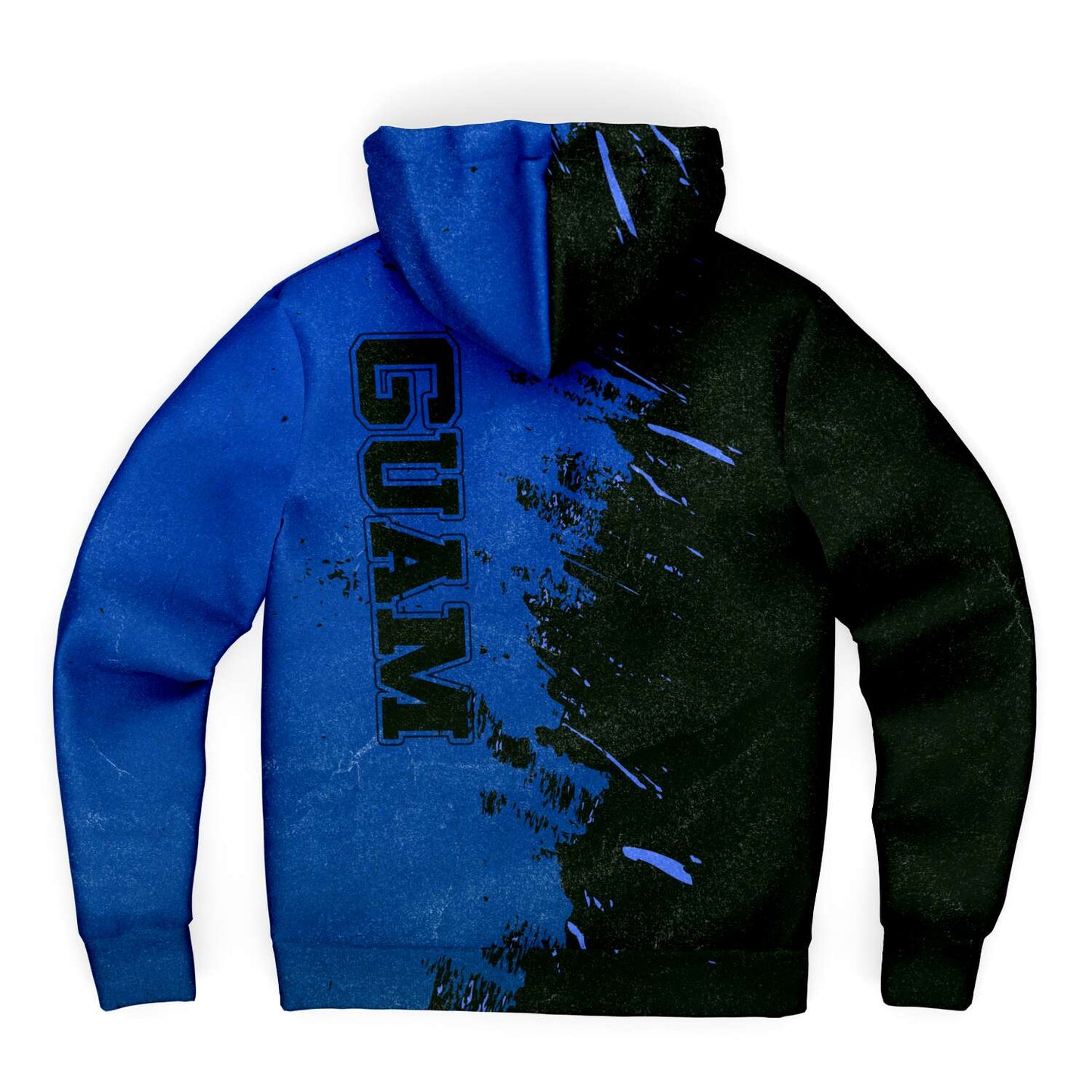Guam Blue Brush Stroke Microfleece Hoodie Jacket