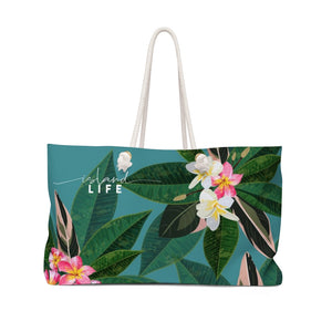 Plumeria Flowers Blue Guam CNMI Weekender Tote Bag