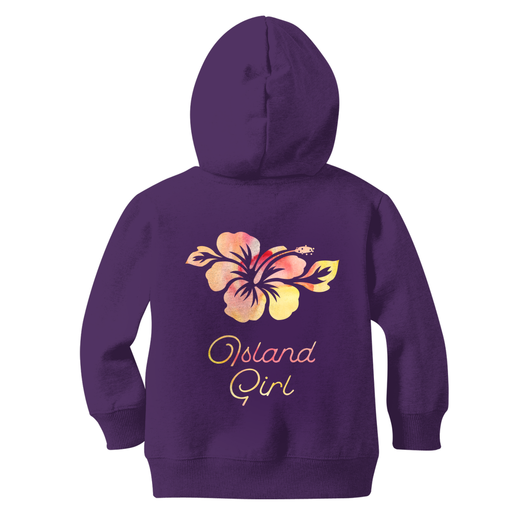 Hibiscus Island Girl ﻿Guam Classic Kids Zip Hoodie Jacket