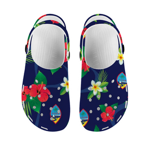 Guam Flag Flowers Unisex Rubber Clogs Sandals