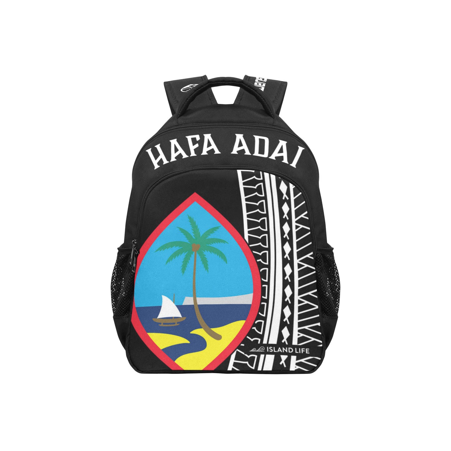 Hafa Adai Guam Tribal Black Multifunctional Backpack