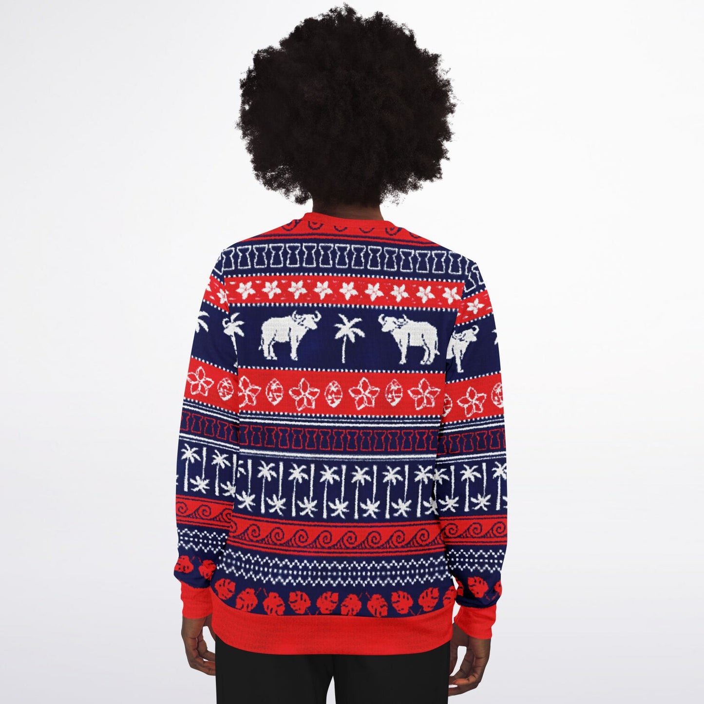 Guam Carabao Christmas Faux Sweater Sweatshirt