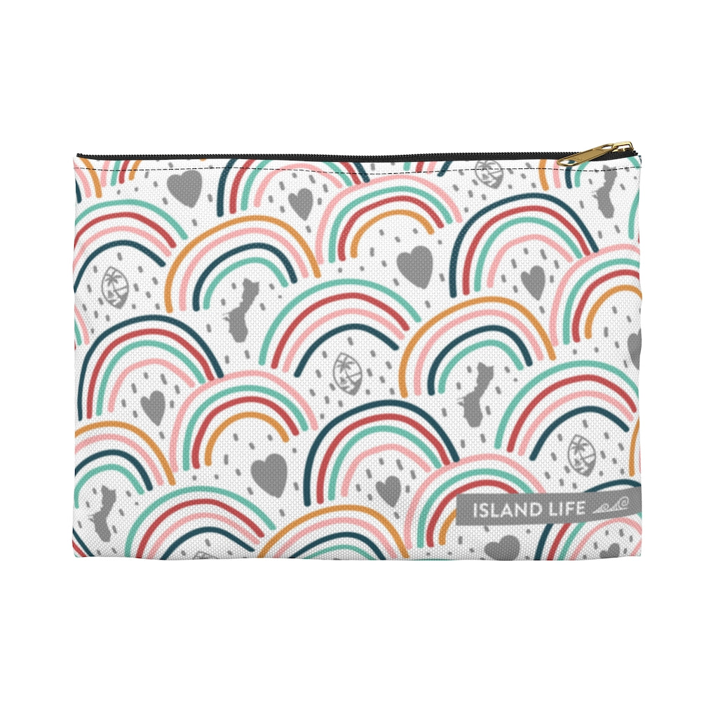 Guam Hearts and Rainbows Accessories Carry All Pouch