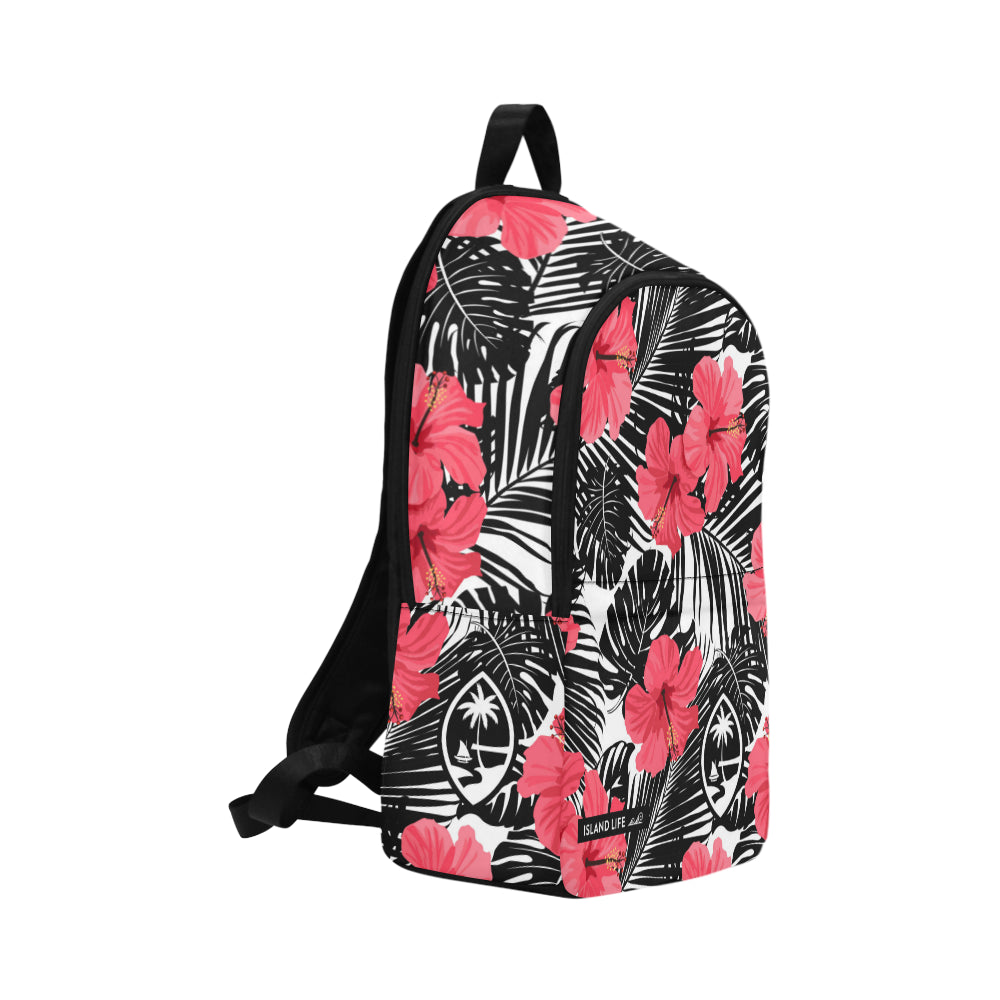 Guam Pink Black Hibiscus Leaves Laptop Backpack