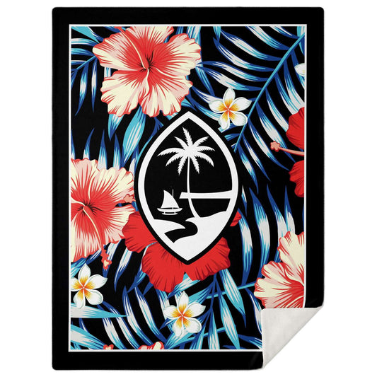Guam Tropical Floral Microfleece Blanket