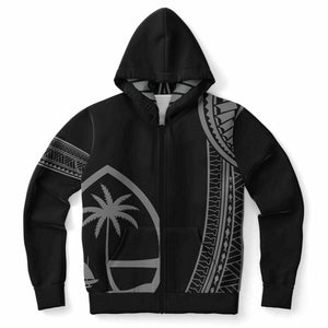 Tribal Guam Black Zip Hoodie Jacket