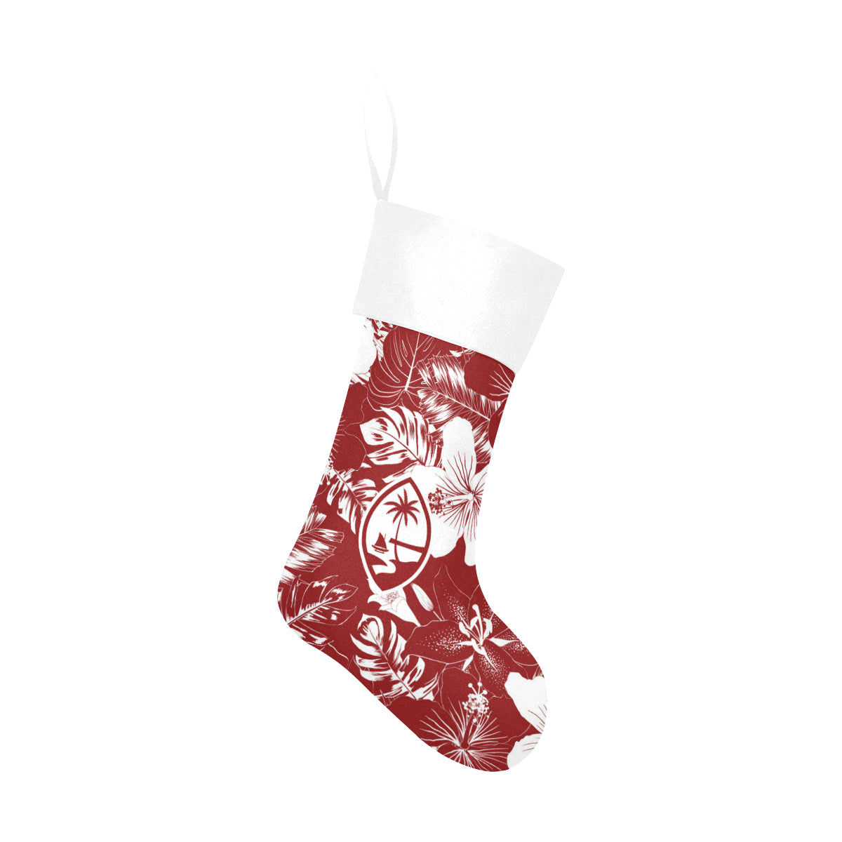 Guam Red Hibiscus Christmas Stocking