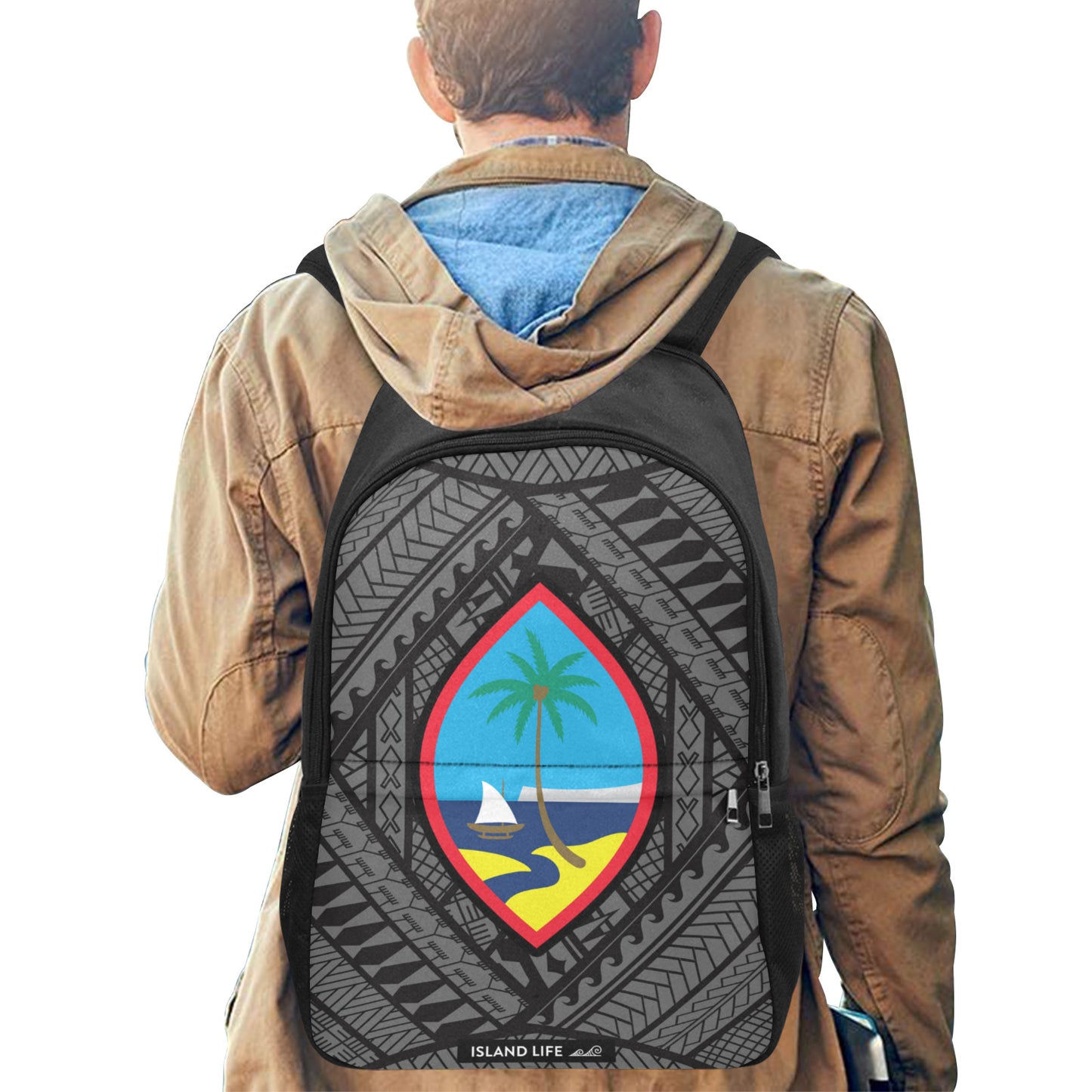 Guahan Tribal Laptop Side Pockets Backpack