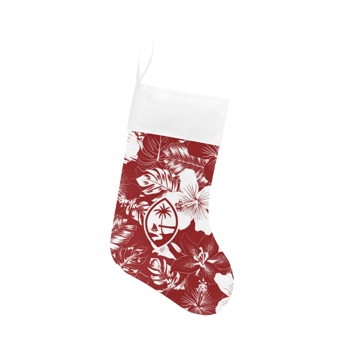 Guam Red Hibiscus Christmas Stocking