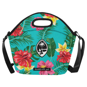 Floral Guam Neoprene Lunch Bag Large