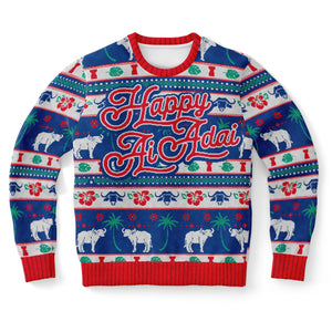 Happy Ai Adai Guam CNMI Chamorro Christmas Faux Sweater Sweatshirt