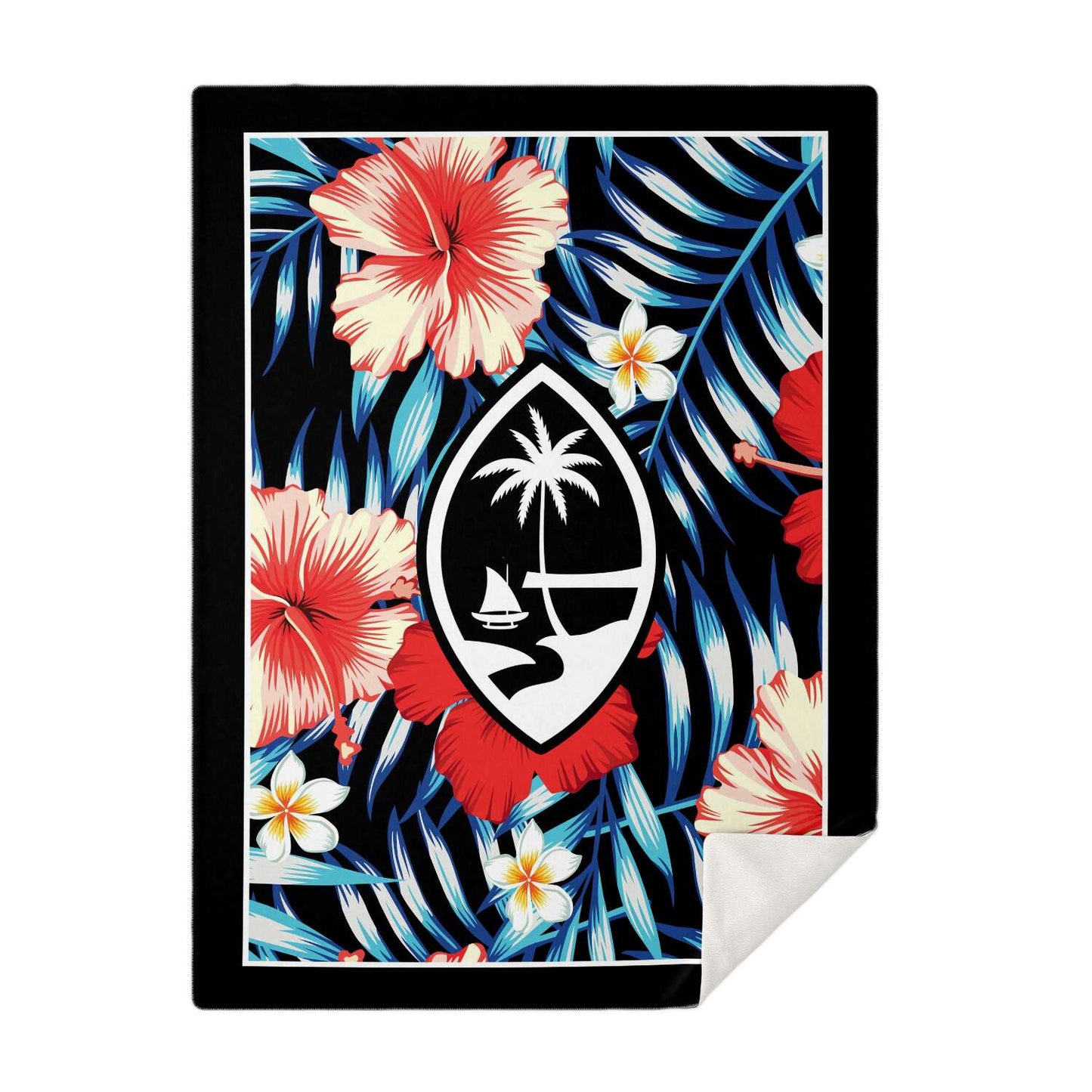 Guam Tropical Floral Microfleece Blanket