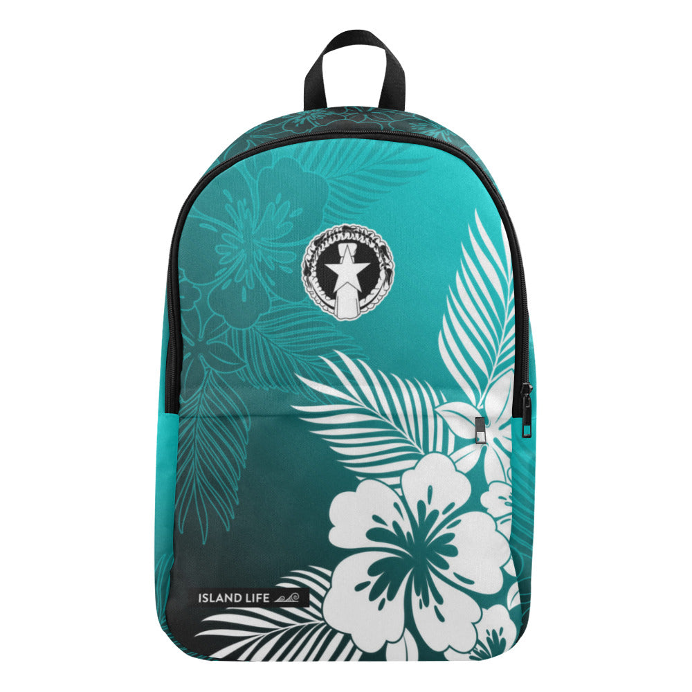 CNMI Tropical Hibiscus Teal Laptop Backpack